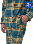 Piżama Key LNS 407 B23 dł/r Flanela 2XL-4XL rozpinana damska Key