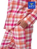 Piżama Key LNS 437 B23 dł/r Flanela 2XL-4XL rozpinana Key