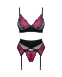 Komplet Obsessive Rosenty Set With Garter Belt XS-2XL Obsessive