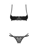 Komplet Obsessive Nutris Half-Bra & Crotchless Thong Obsessive