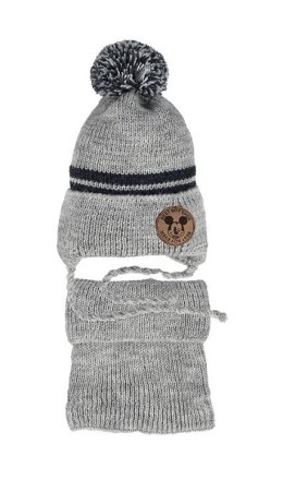 Komplet AJS 48-336 Czapka+golf chłopięcy AJS