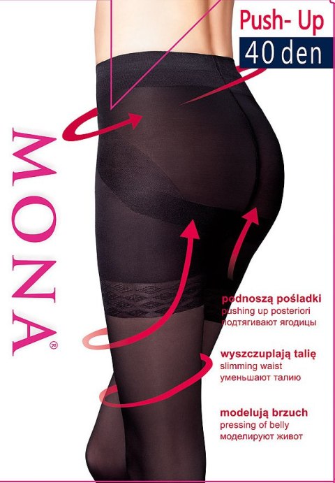 Rajstopy Mona Push-Up 40 den 5-XL Mona